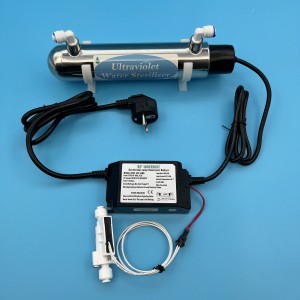 Esterilizador de agua UV 2GPM con interruptor de flujo de agua para tratamiento de agua con lámpara UV de 16W